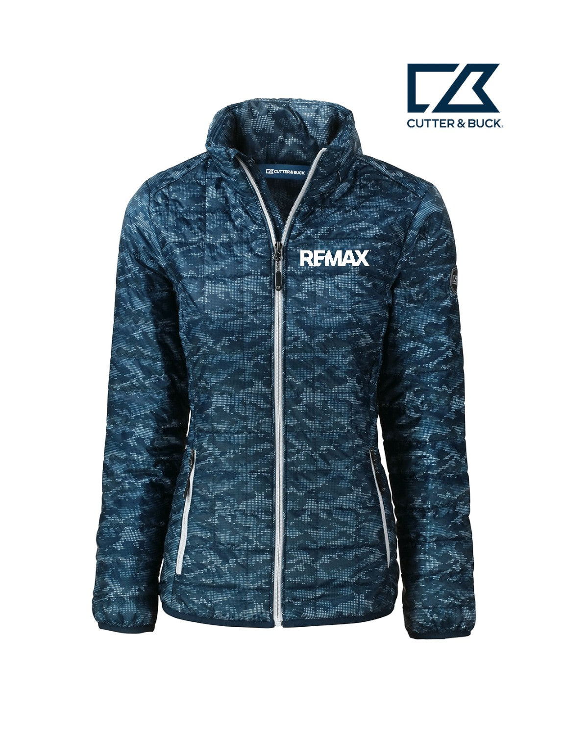 Brand Refresh Cutter & Buck Rainier Primaloft® Womens Eco Insulated Full Zip Printed Puffer Jacket