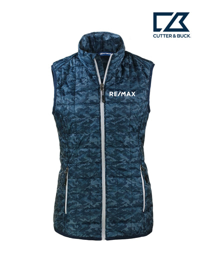 Cutter & Buck Rainier Primaloft® Womens Eco Insulated Full Zip Printed Puffer Vest