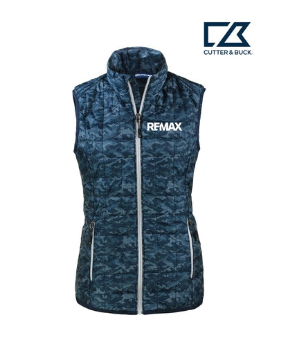 Brand Refresh Cutter & Buck Rainier Primaloft® Womens Eco Insulated Full Zip Printed Puffer Vest