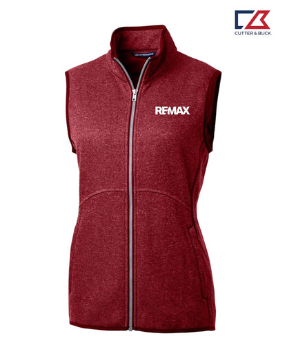 Brand Refresh Cuter & Buck Mainsail Sweater Knit Womens Full Zip Vest - Embroidered