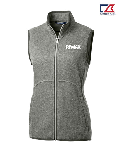 Brand Refresh Cuter & Buck Mainsail Sweater Knit Womens Full Zip Vest - Embroidered