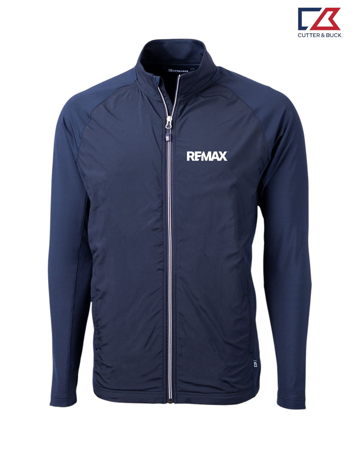 Navy blue jacket with REMAX logo on a white background