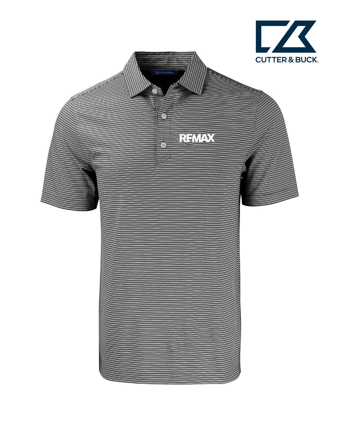 Brand Refresh Cutter & Buck Forge Eco Double Stripe Stretch Recycled Mens Polo