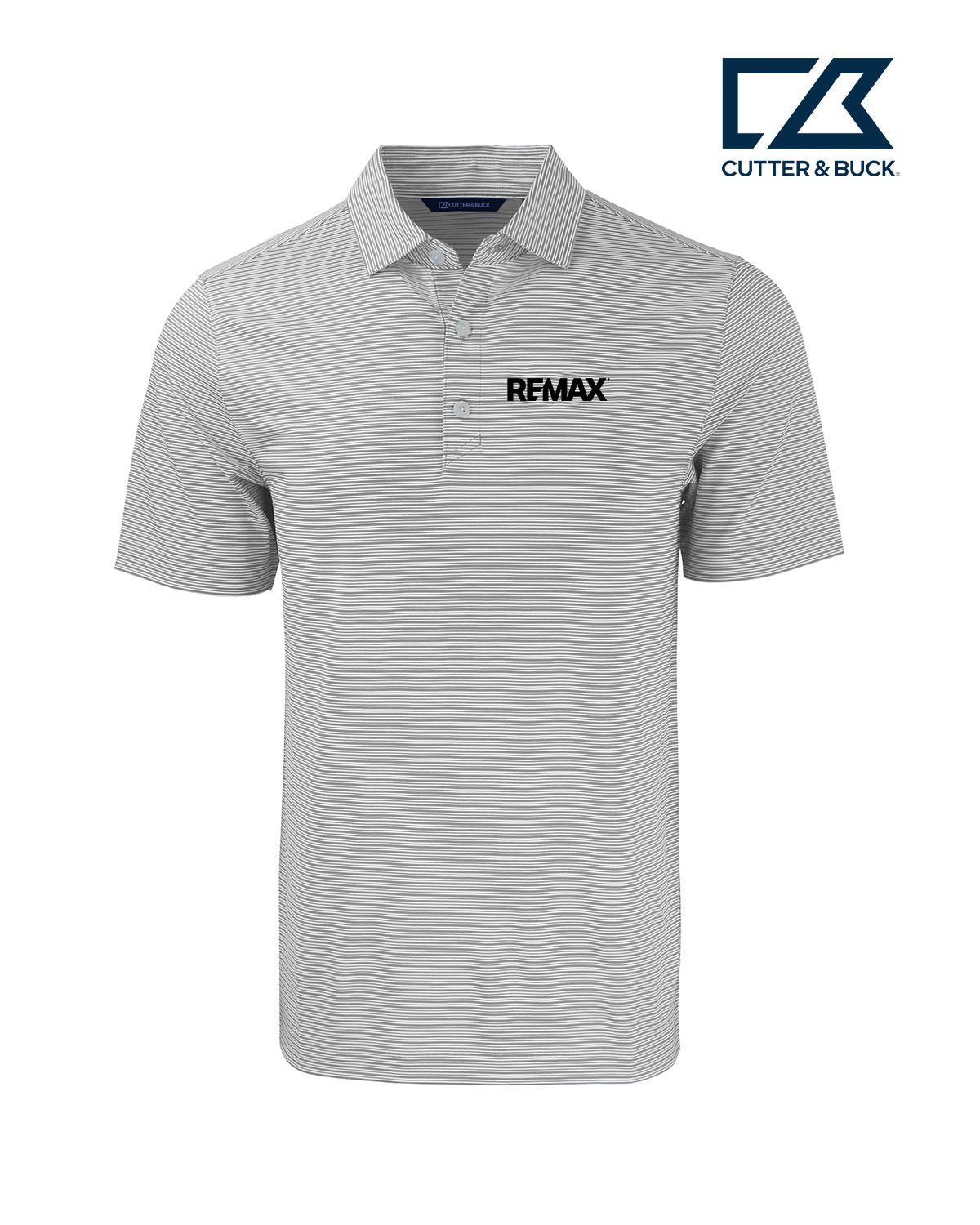 Brand Refresh Cutter & Buck Forge Eco Double Stripe Stretch Recycled Mens Polo