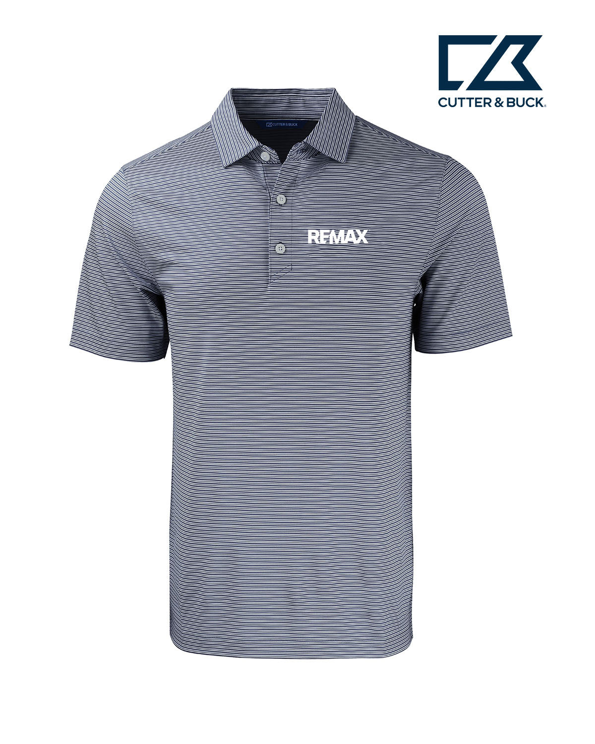 Brand Refresh Cutter & Buck Forge Eco Double Stripe Stretch Recycled Mens Polo