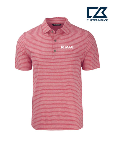 Brand Refresh Cutter & Buck Forge Eco Heather Stripe Stretch Recycled Mens Polo