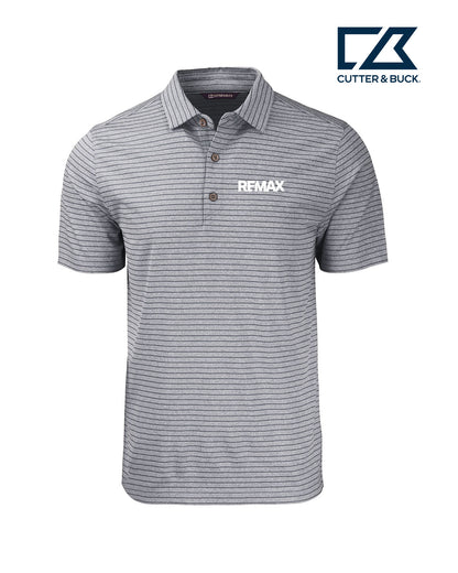 Brand Refresh Cutter & Buck Forge Eco Heather Stripe Stretch Recycled Mens Polo