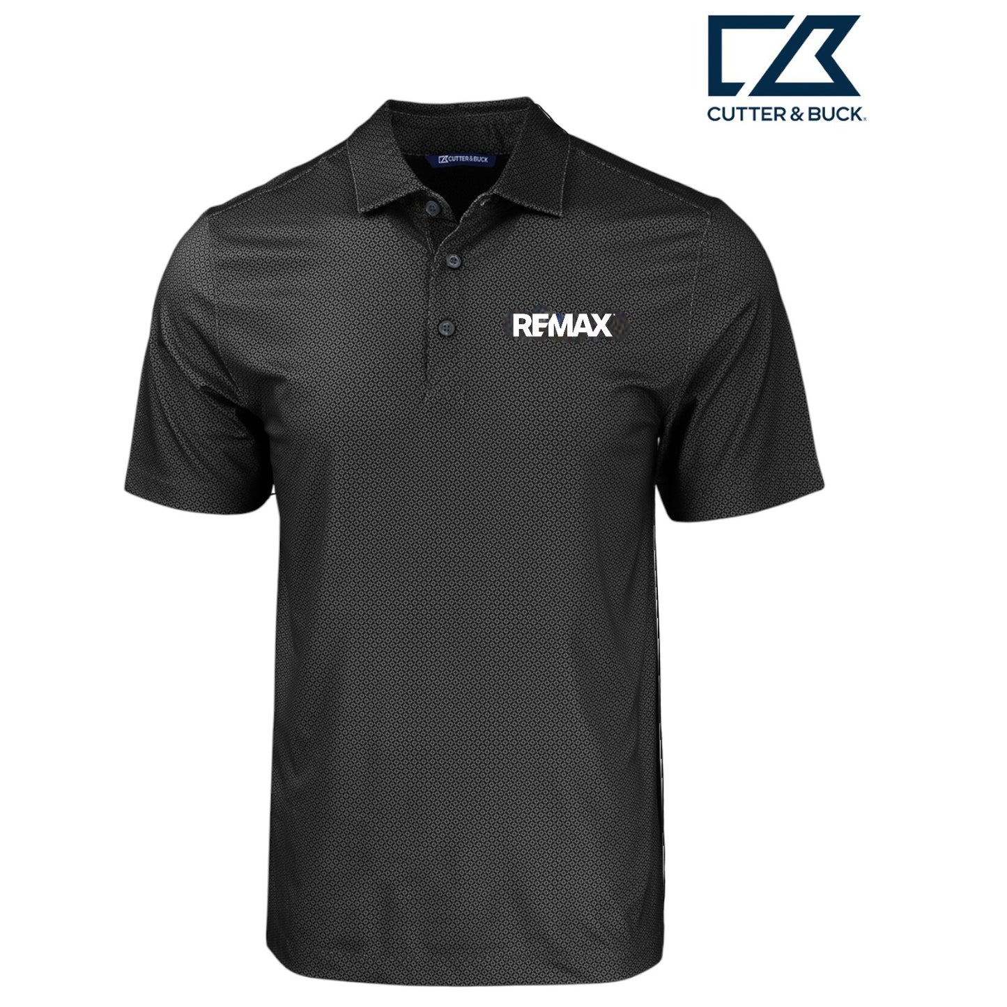 Brand Refresh Cutter & Buck Pike Eco Tonal Geo Print Stretch Recycled Mens Polo