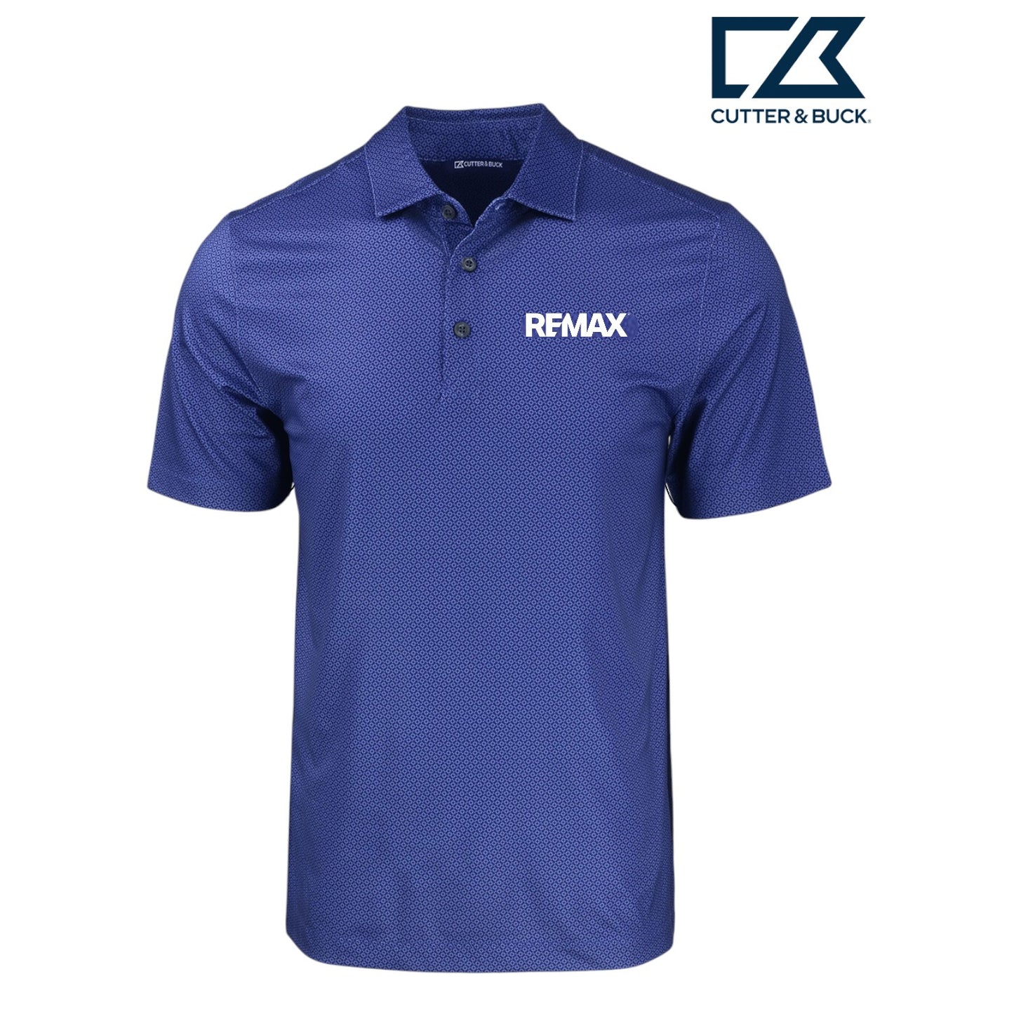 Brand Refresh Cutter & Buck Pike Eco Tonal Geo Print Stretch Recycled Mens Polo