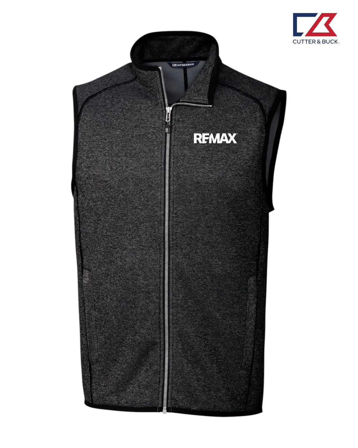 Brand Refresh Cutter & Buck Mainsail Sweater-Knit Mens Full Zip Vest - Embroidered