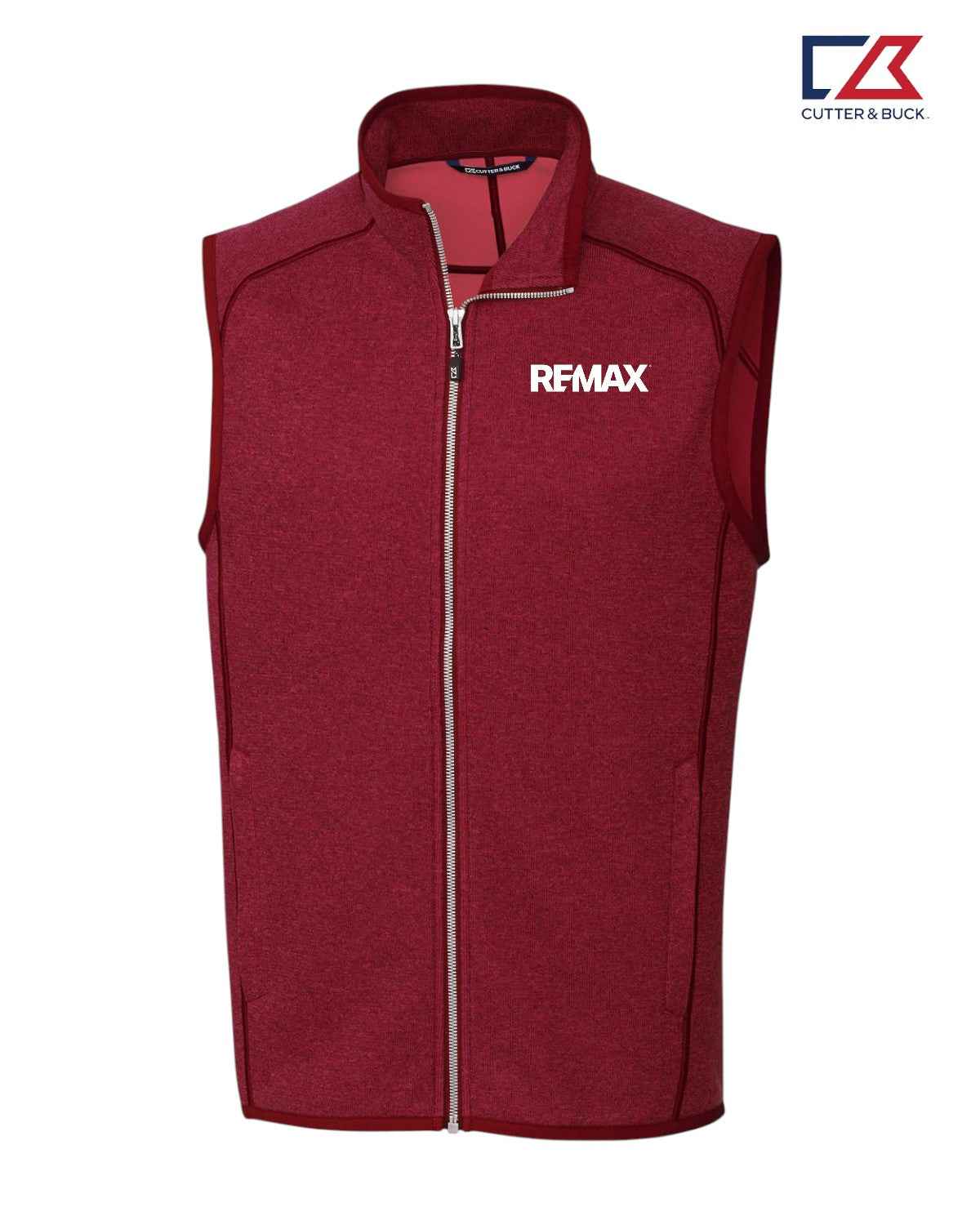 Brand Refresh Cutter & Buck Mainsail Sweater-Knit Mens Full Zip Vest - Embroidered