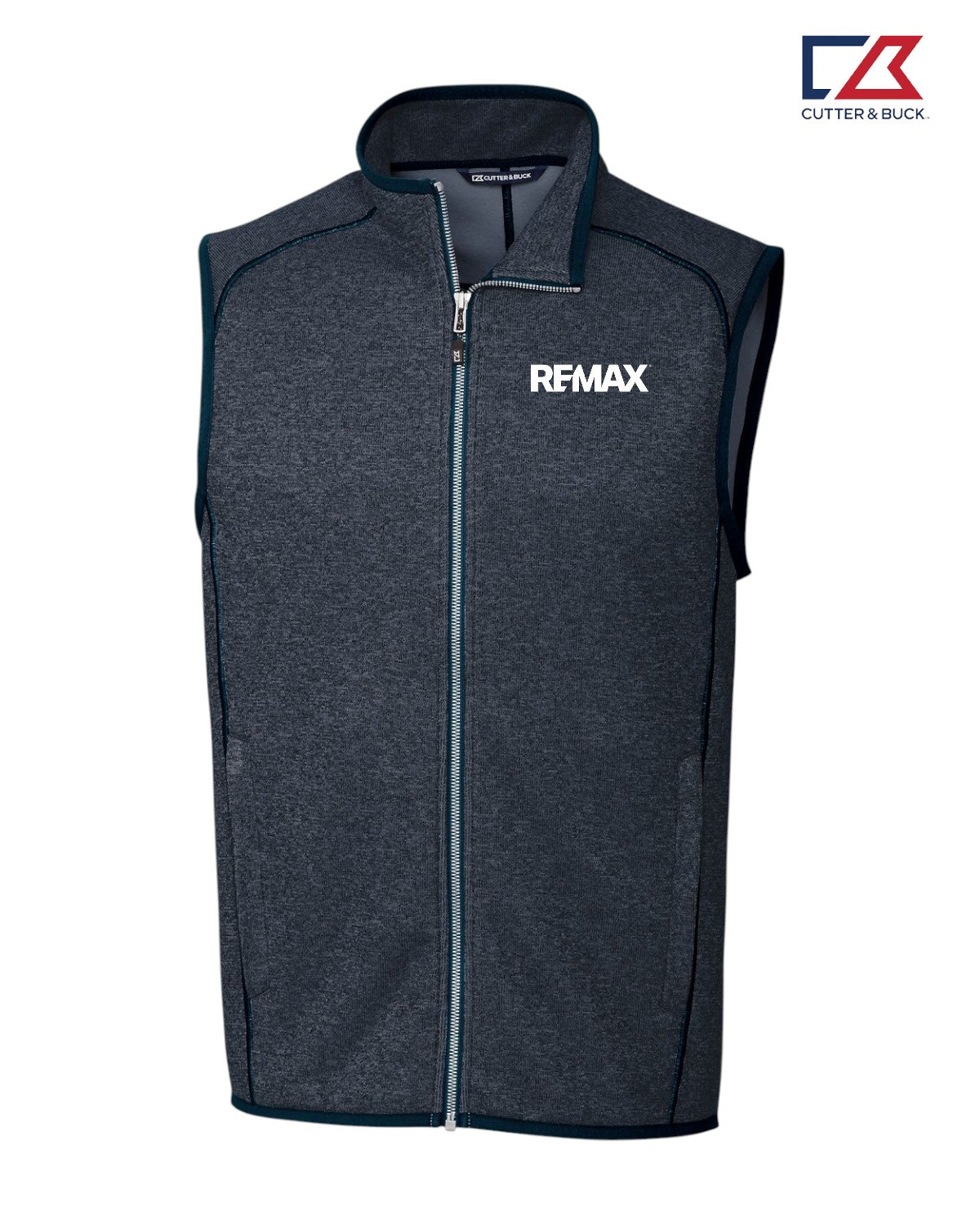 Brand Refresh Cutter & Buck Mainsail Sweater-Knit Mens Full Zip Vest - Embroidered