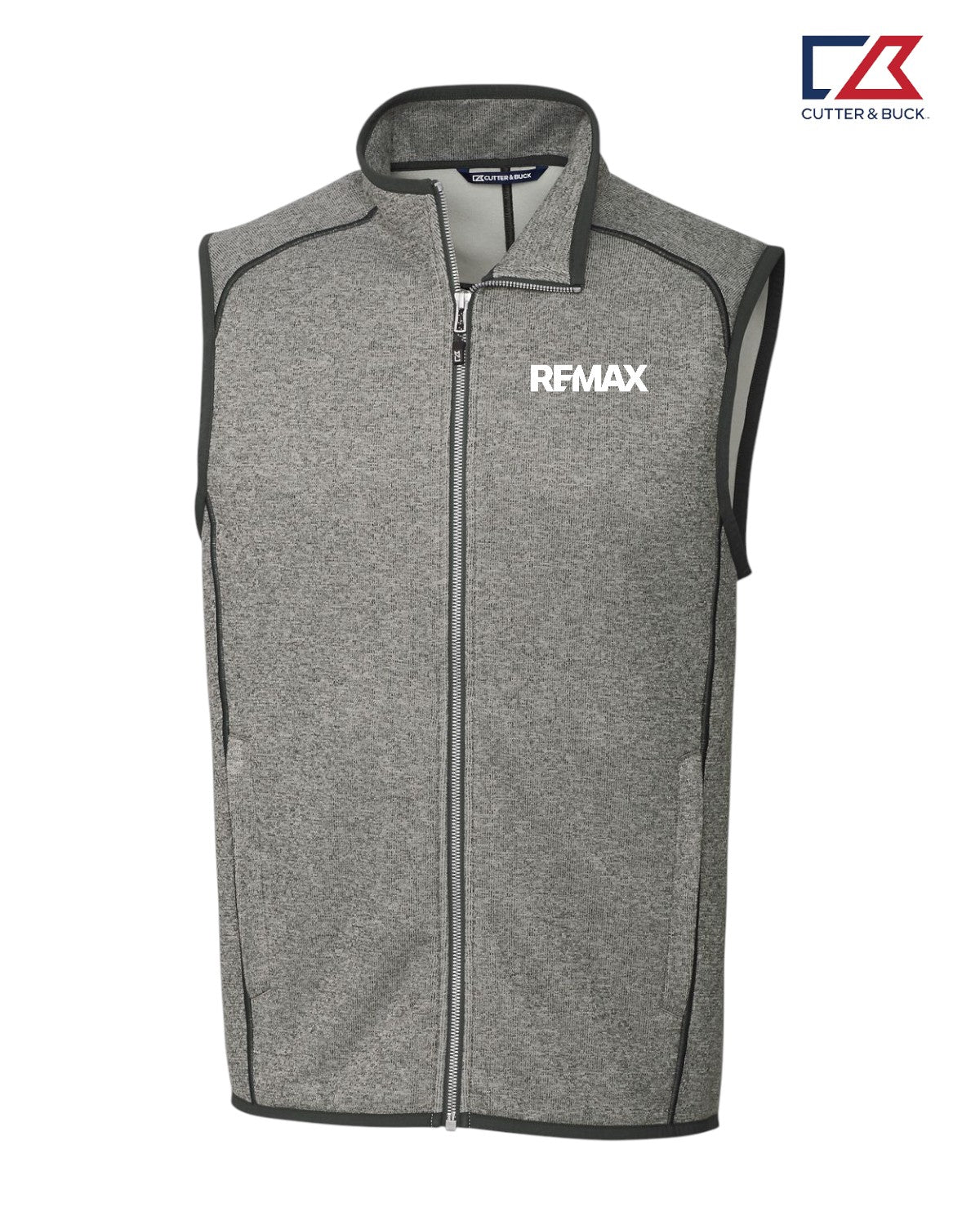 Brand Refresh Cutter & Buck Mainsail Sweater-Knit Mens Full Zip Vest - Embroidered