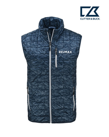 Cutter & Buck Rainier PrimaLoft Mens Eco Insulated Full Zip Printed Puffer Vest