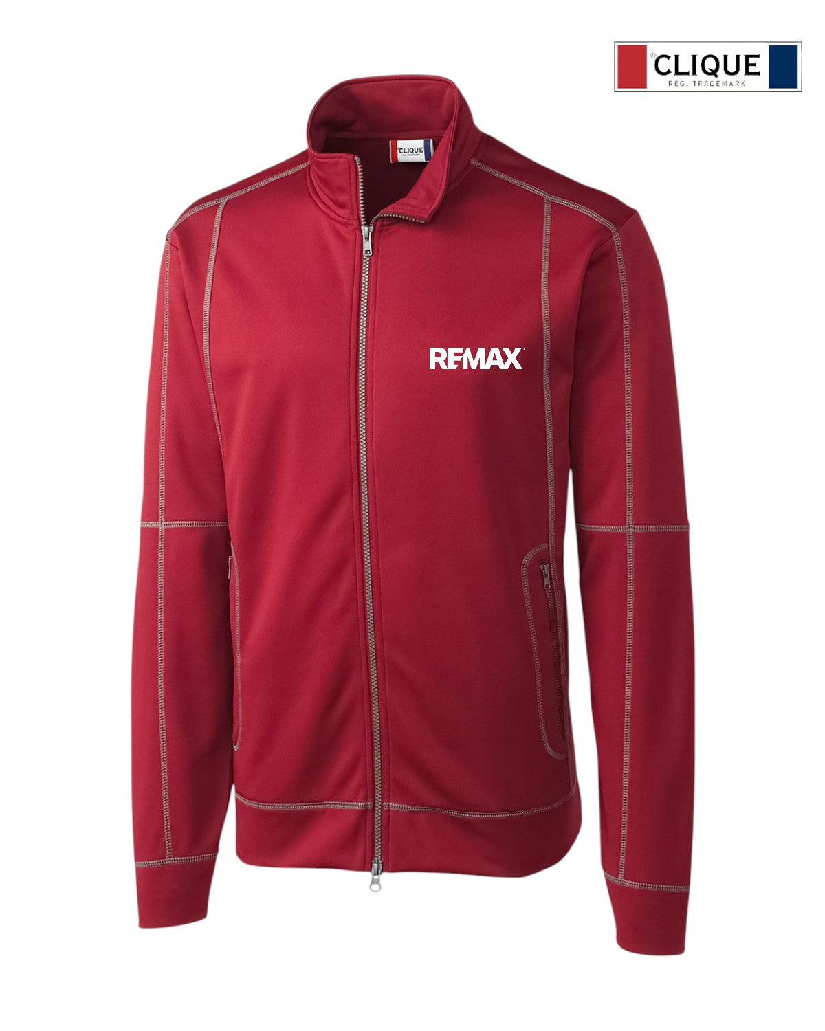 Red jacket with REMAX logo on a white background