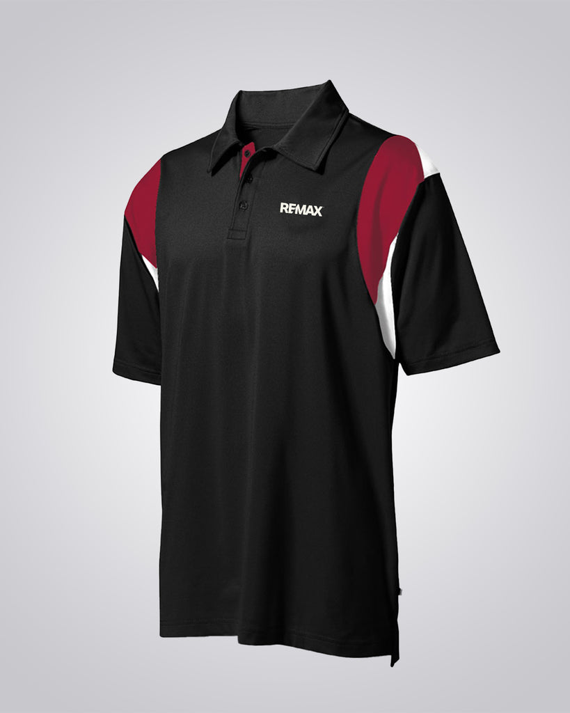 Men's Eagle Performance Polo (BLACK/WHITE/CAYENNE RED) - REMAX Brand Refresh