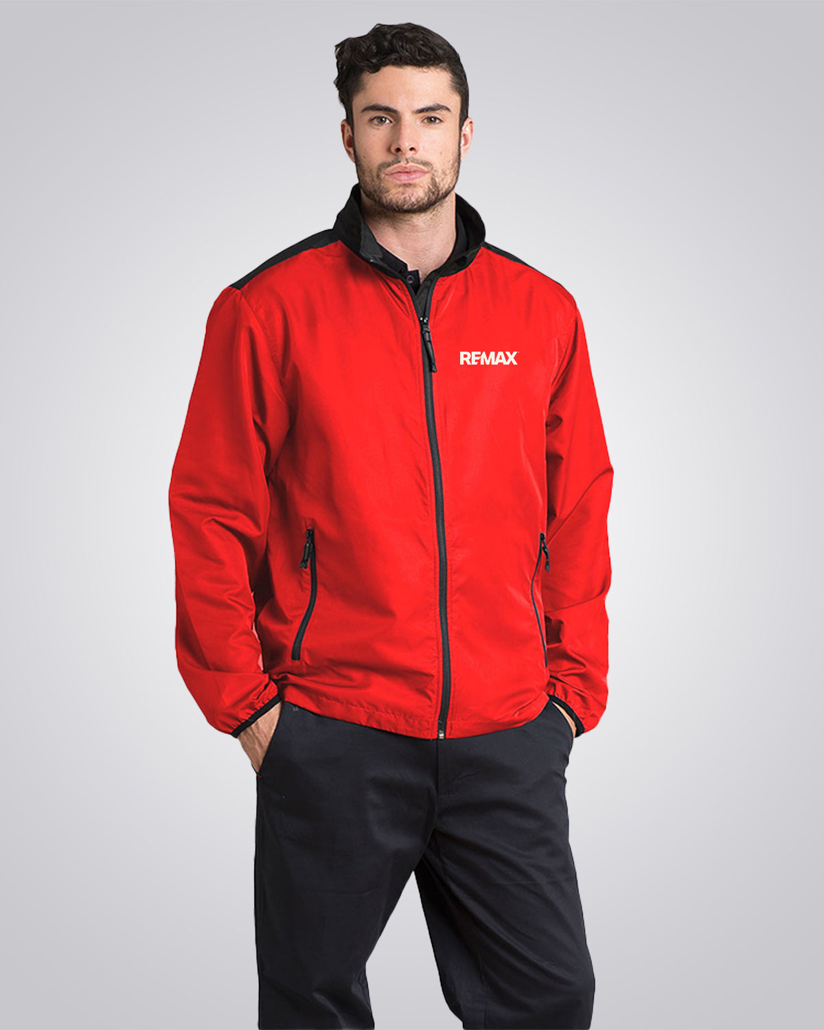 Men's Lightweight Color Block Jacket (Red) - REMAX Brand Refresh