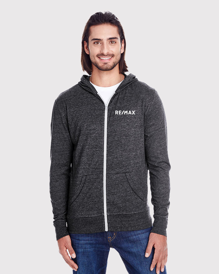 Unisex Triblend Full-Zip Light Hoodie