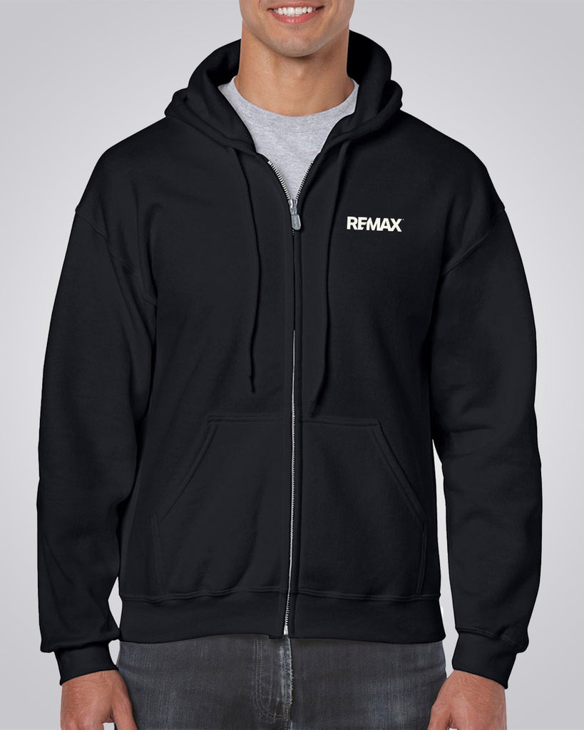 Full Zip Hooded Sweatshirt (Black) - REMAX Brand Refresh
