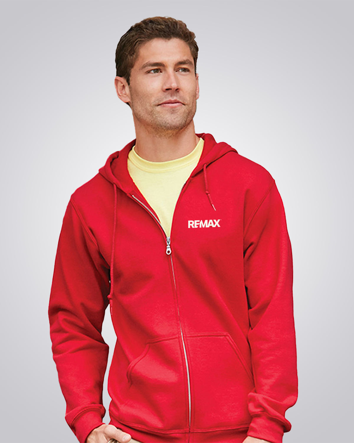 Full Zip Hooded Sweatshirt (Red) - REMAX Brand Refresh