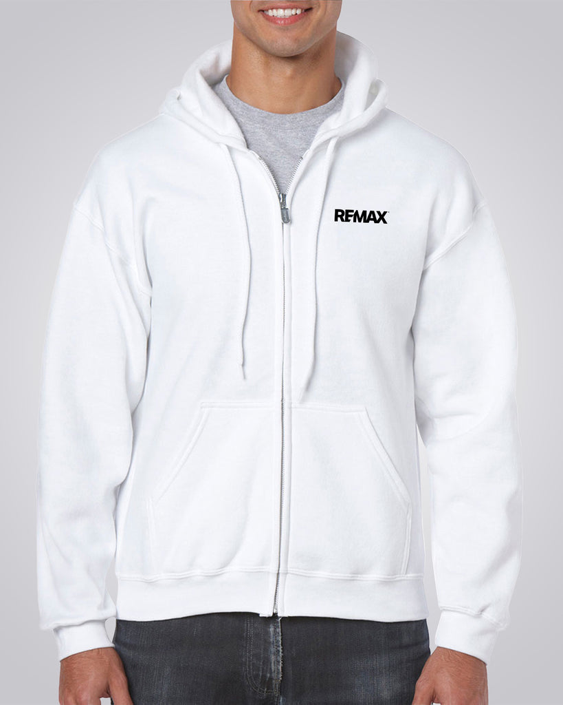 Full Zip Hooded Sweatshirt (white) - REMAX Brand Refresh