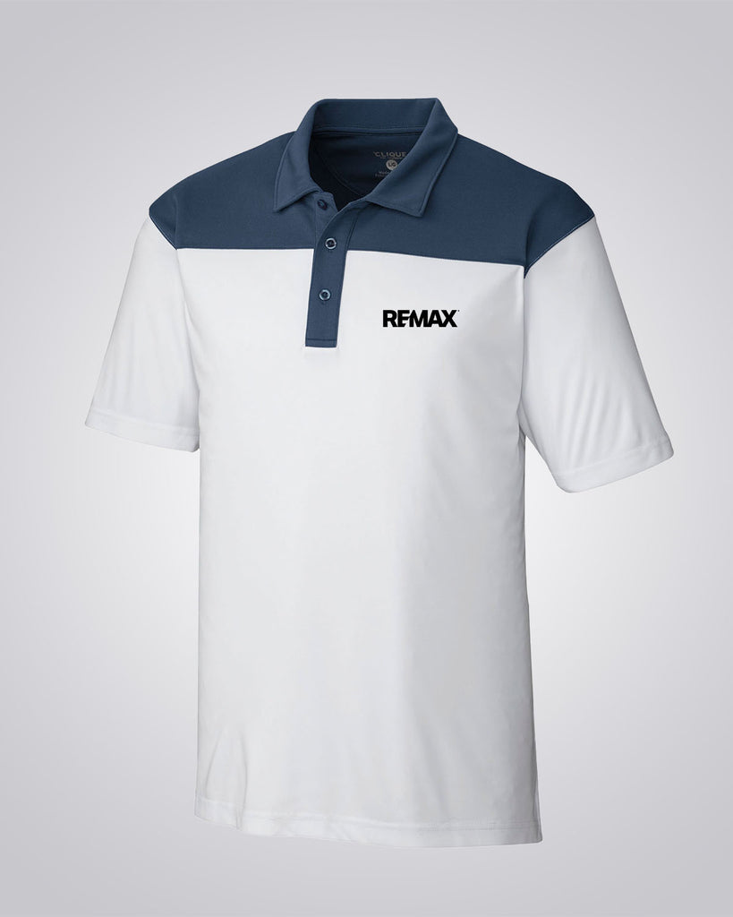 Clique Men's Parma Colorblock Polo (White/Navy) - REMAX Brand Refresh