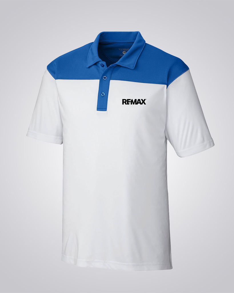 Clique Men's Parma Colorblock Polo (Blue/White) - REMAX Brand Refresh