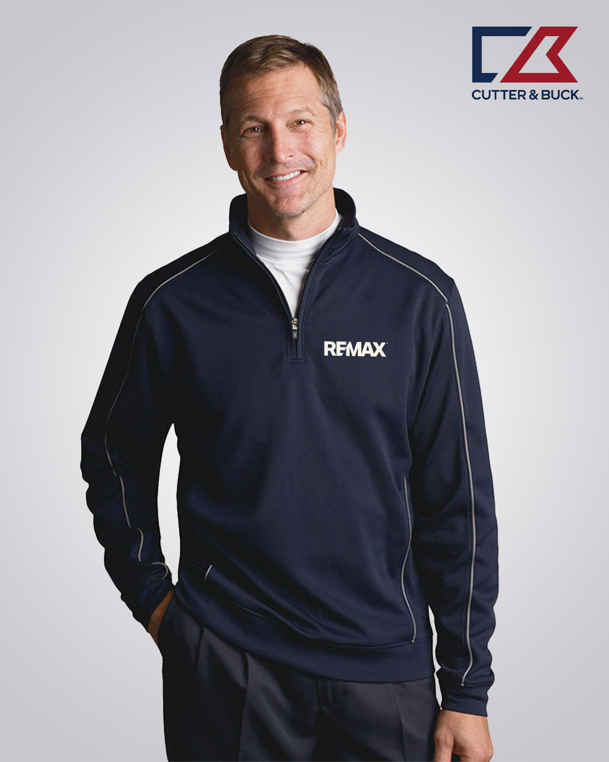 Cutter & Buck Men's Cb Drytec Edge Half Zip - REMAX Brand Refresh