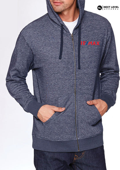 Next Level Adult Unisex Denim Fleece Full-Zip Hoody