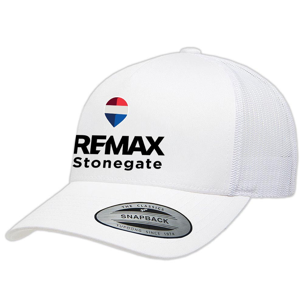 Five Panel Retro Vintage Trucker Cap (White) - Custom Branded