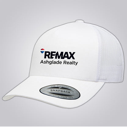 REMAX Brand Refresh- Five Panel Retro Vintage Trucker Cap (White) - Personalized