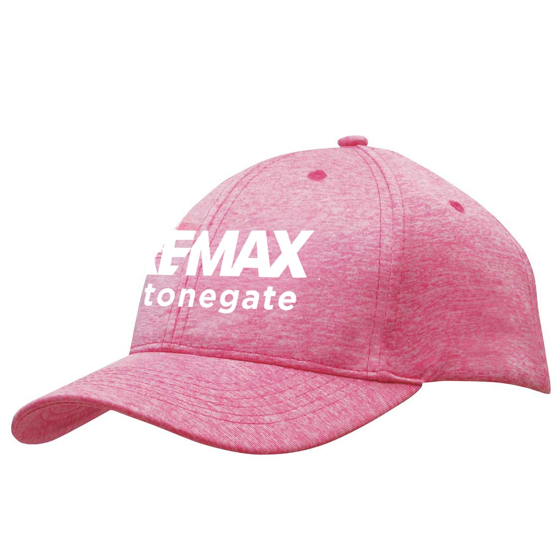 Pink cap with 'FMAX tonegate' text on a white background