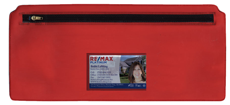 Zippered Document Case With Insert Pocket - Red