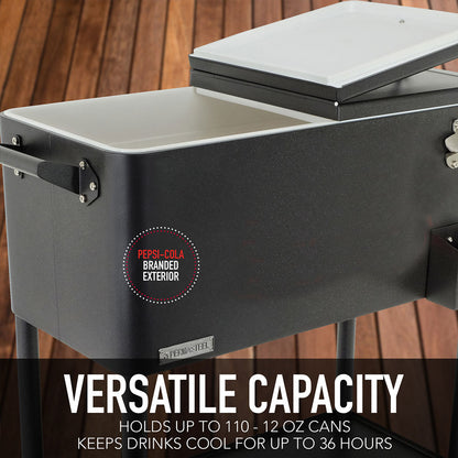 80 Qt Stainless Steel Patio Cooler With Bottle Tray