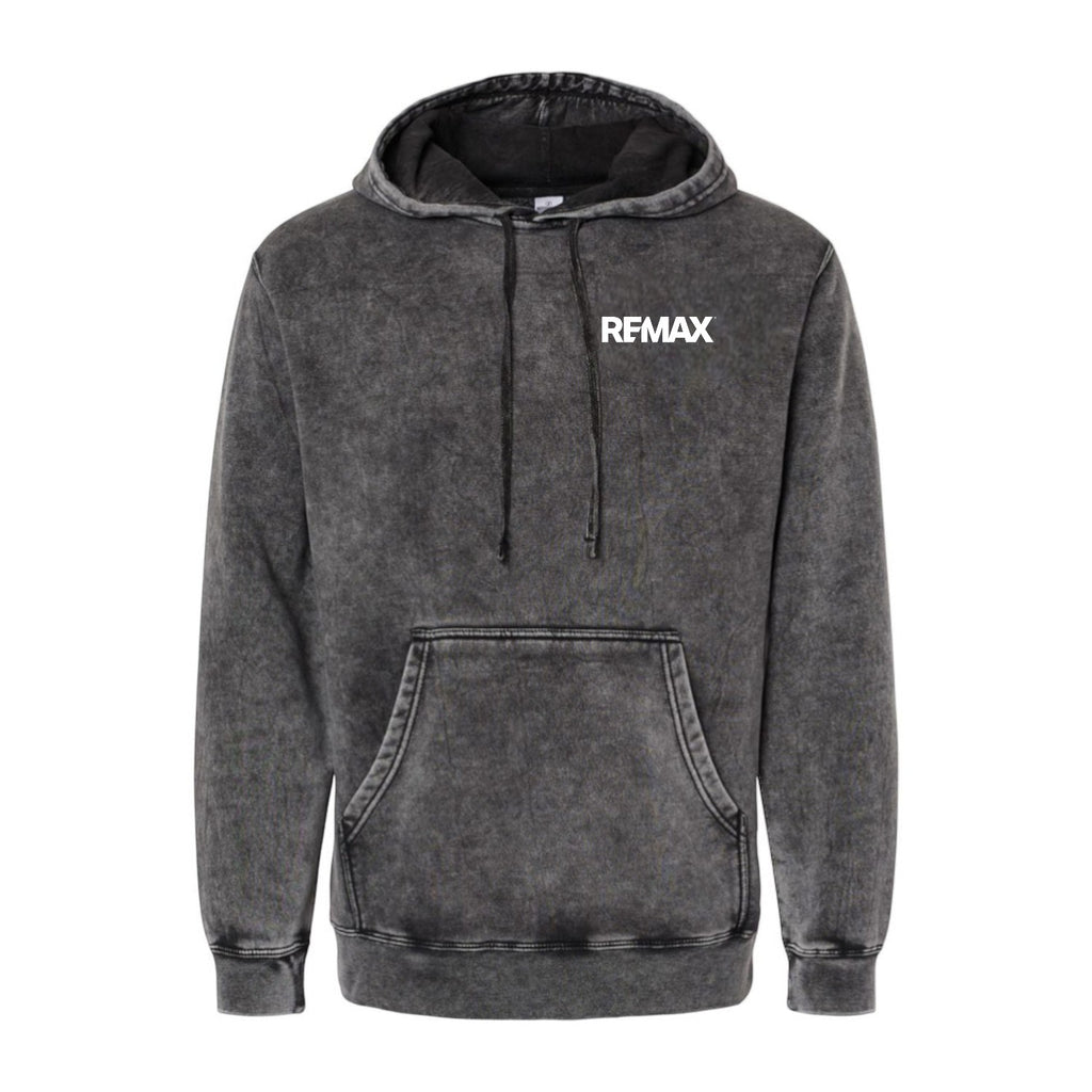 Black hoodie with REMAX logo on a white background