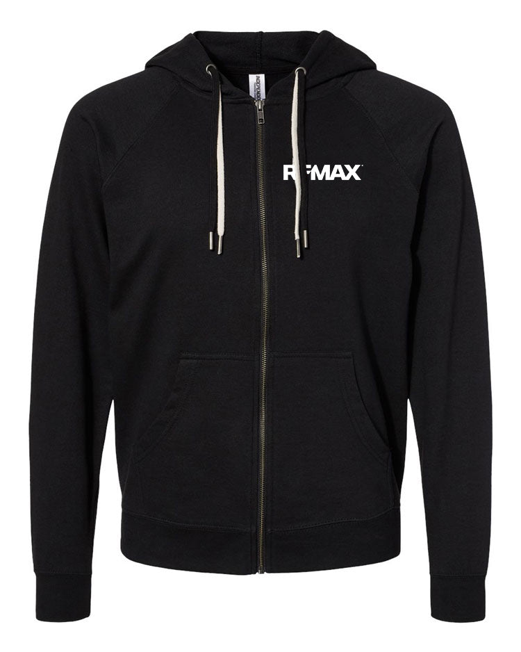 Brand Refresh Unisex Lightweight Loopback Terry Full-Zip Hoodie