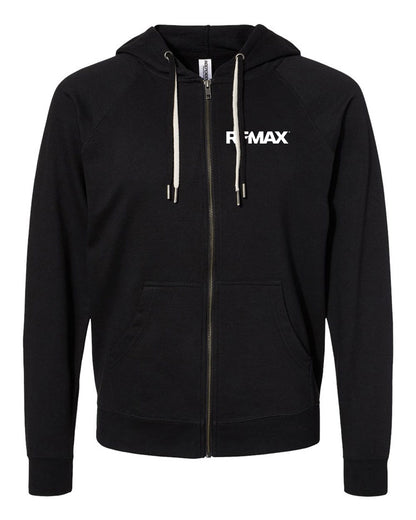 Brand Refresh Unisex Lightweight Loopback Terry Full-Zip Hoodie