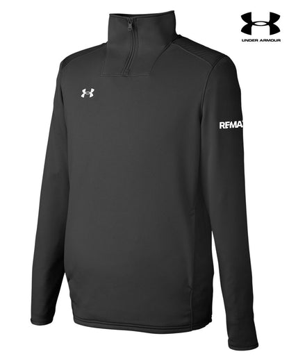 Black long-sleeve shirt with Under Armour logo on a white background