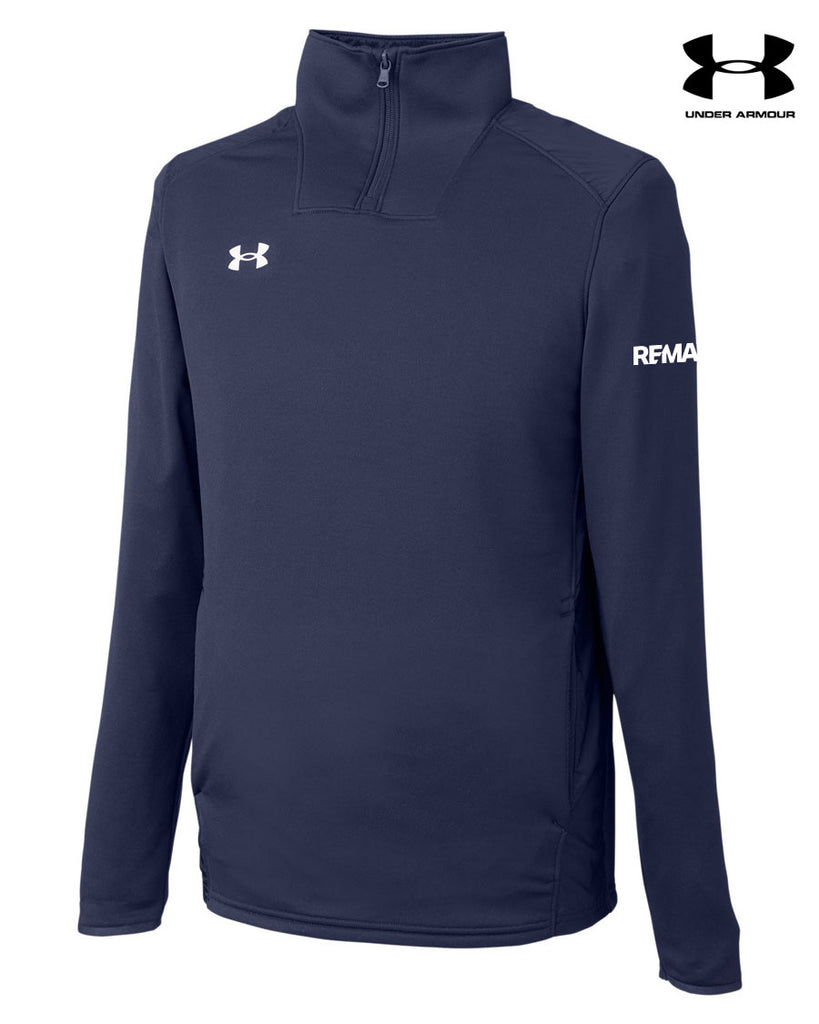 Navy long-sleeve shirt with Under Armour logo on a white background