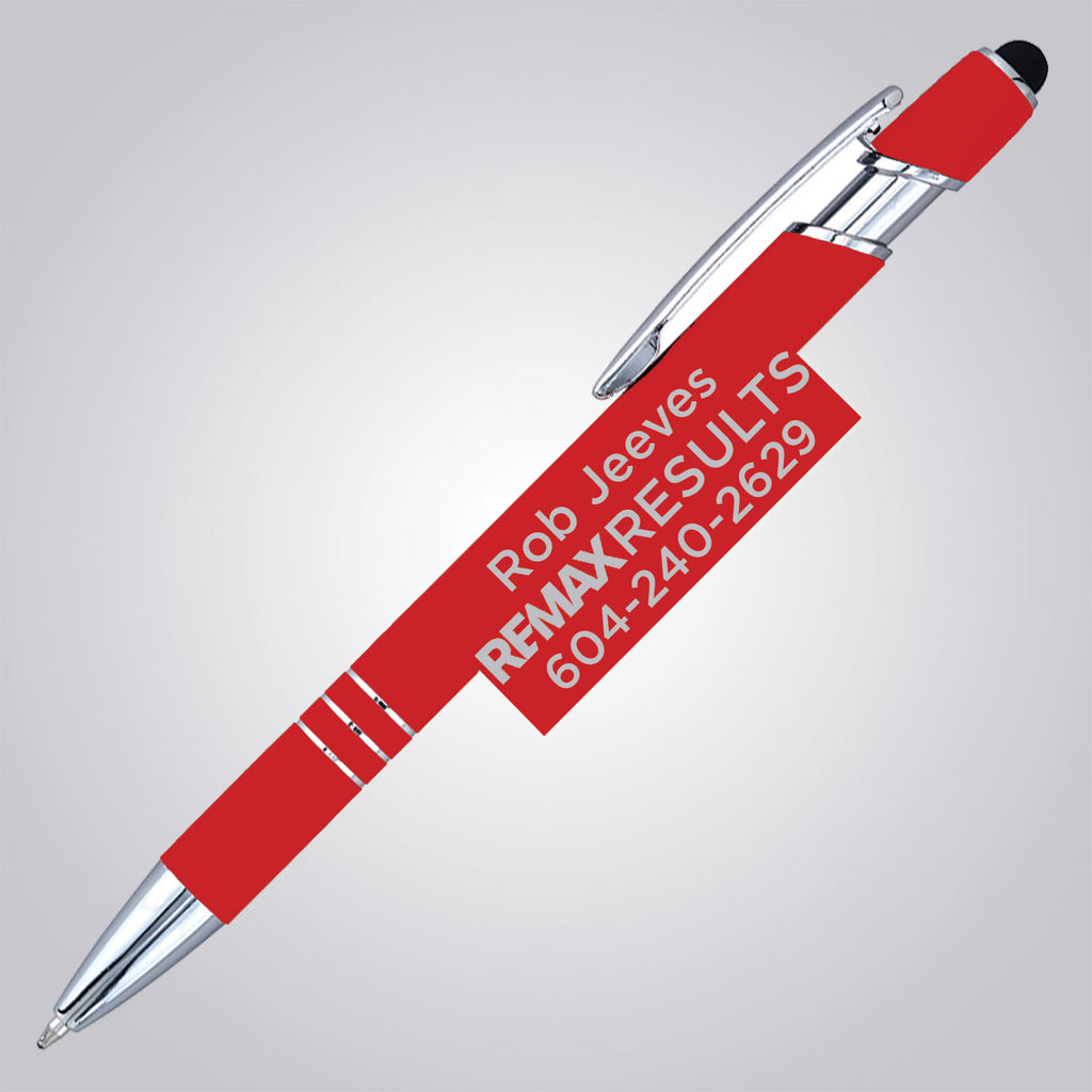 Textari® Comfort Stylus Pen - Red - Personalized - Brand Refresh - One Color Logo