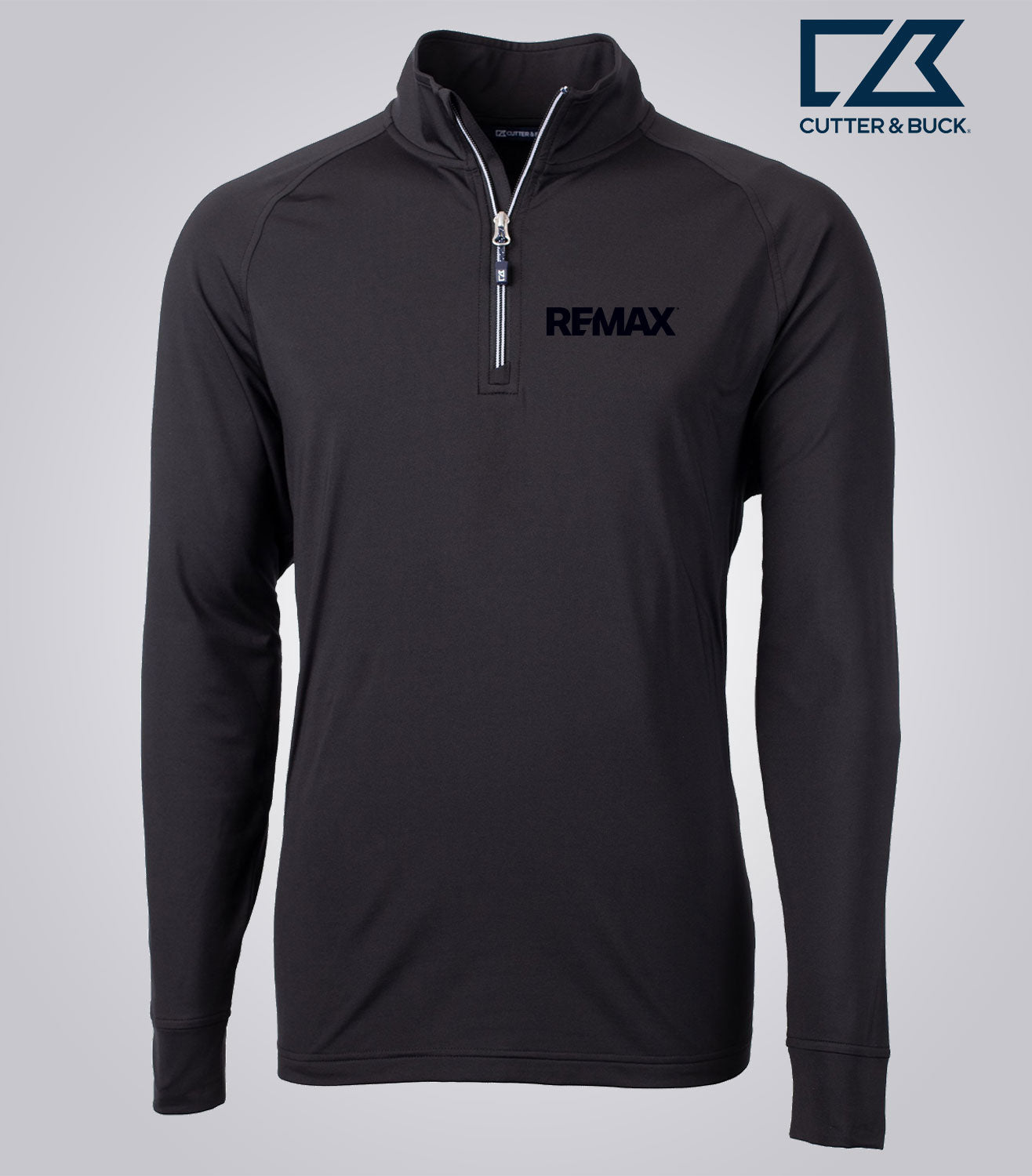 Cutter & Buck Adapt Eco Knit Stretch Recycled Mens Quarter Zip Pullover - Brand Refresh - One Color Logo - Embroidered