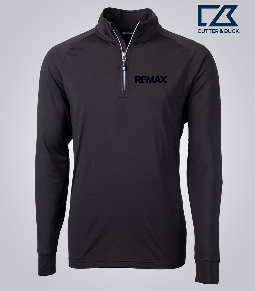 Cutter & Buck Adapt Eco Knit Stretch Recycled Mens Quarter Zip Pullover - Brand Refresh - One Color Logo - Embroidered