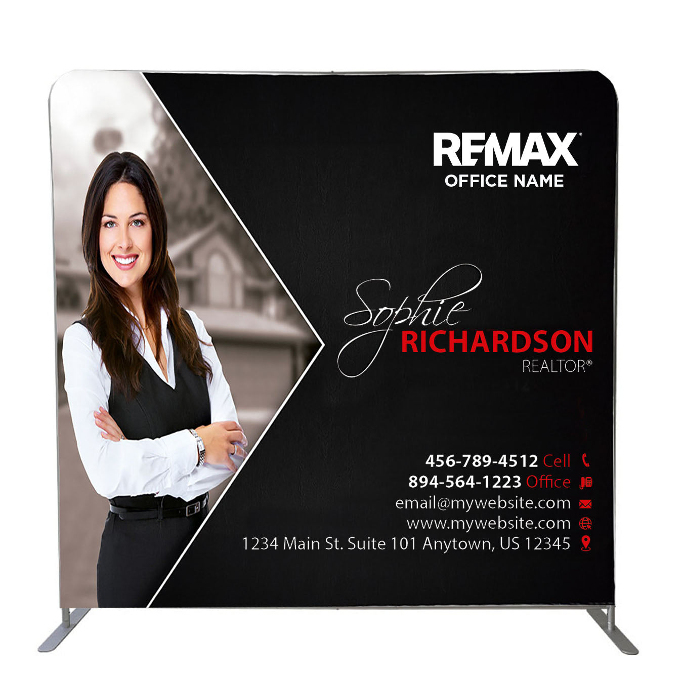 Brand Refresh 8'W X 8'H Eurofit Straight Wall Display Kit, With Full Color Graphics Double Sided - Personalized