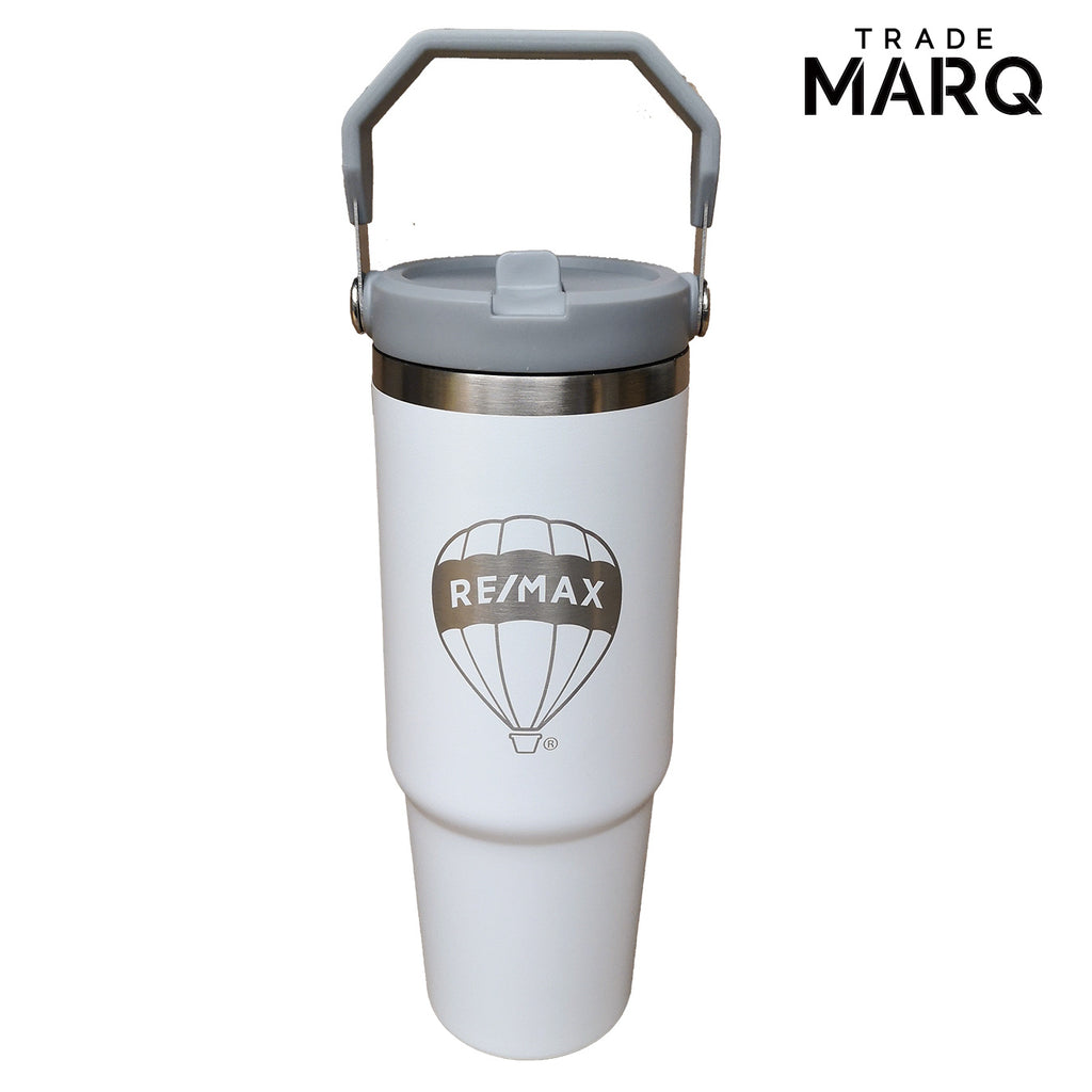 30oz Revive Stainless Steel Tumbler W/Handle & Straw - TRADE MARQ