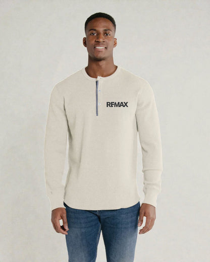 Brand Refresh Canadian-Made Unisex 16oz Long-Sleeve Thermal Henley - Embroidered