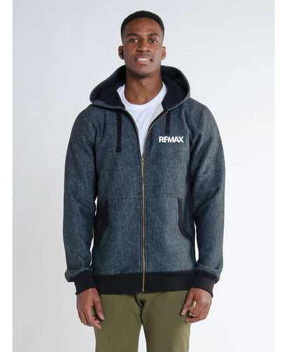 Brand Refresh Canadian-Made Unisex 16oz Reverse Grain Contrast Full-Zip Kangaroo Hoodie - Embroidered