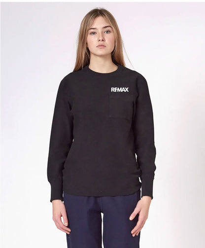 Brand Refresh Canadian-Made Unisex 16oz Long-Sleeve Crewneck Pocket T-Shirt - Embroidered