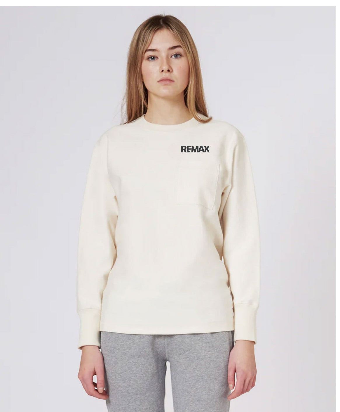 Brand Refresh Canadian-Made Unisex 16oz Long-Sleeve Crewneck Pocket T-Shirt - Embroidered