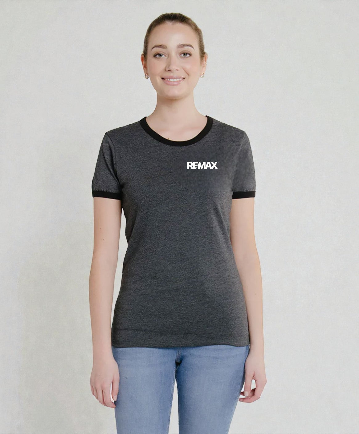 Brand Refresh Canadian-Made Women's 9oz Short-Sleeve Ringer T-Shirt - Embroidered