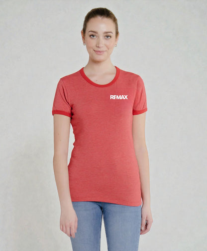 Brand Refresh Canadian-Made Women's 9oz Short-Sleeve Ringer T-Shirt - Embroidered